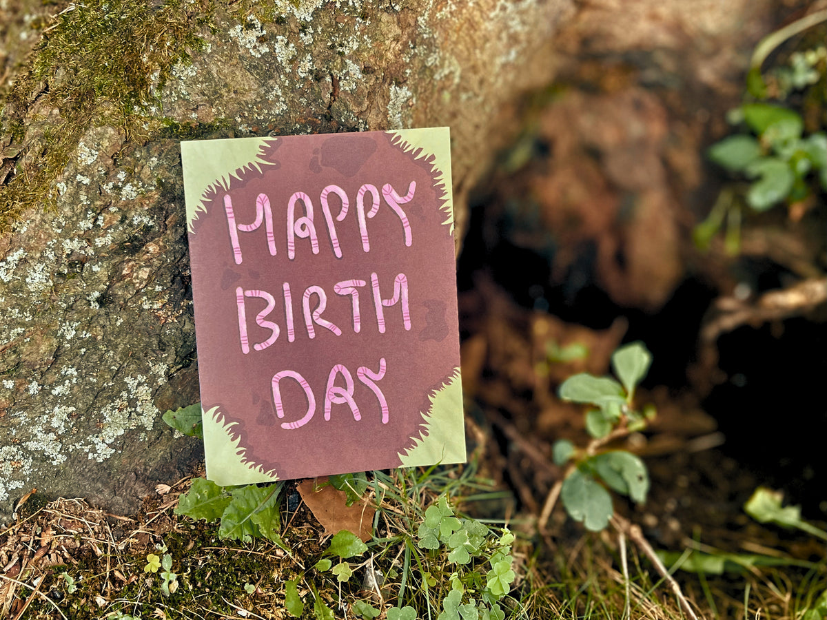 Worm Birthday Greeting Card