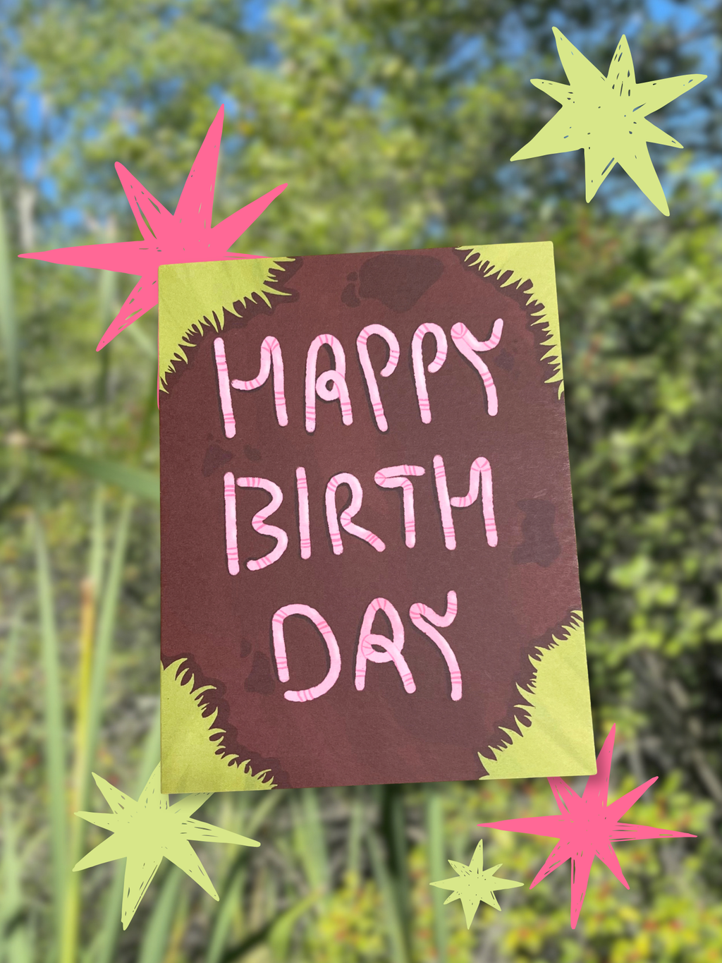 Worm Birthday Greeting Card